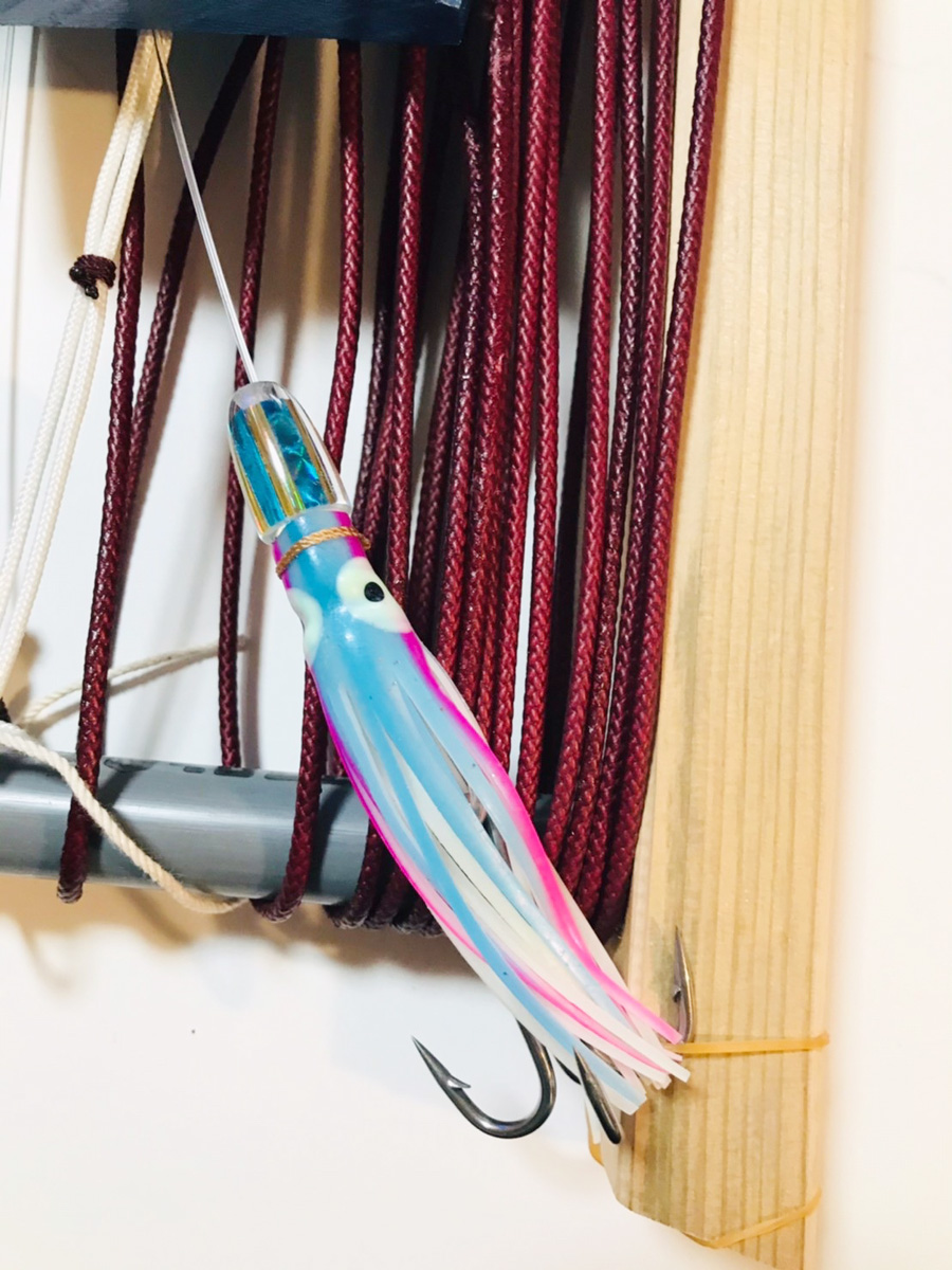 鳥山漁具 トローリング カツオ用 桐板潜航板仕掛けセット アクリル